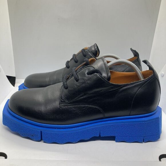 Off-White Leather Sponge Derby Mens 10.5 Black Blue Shoes Sneakers main image 3